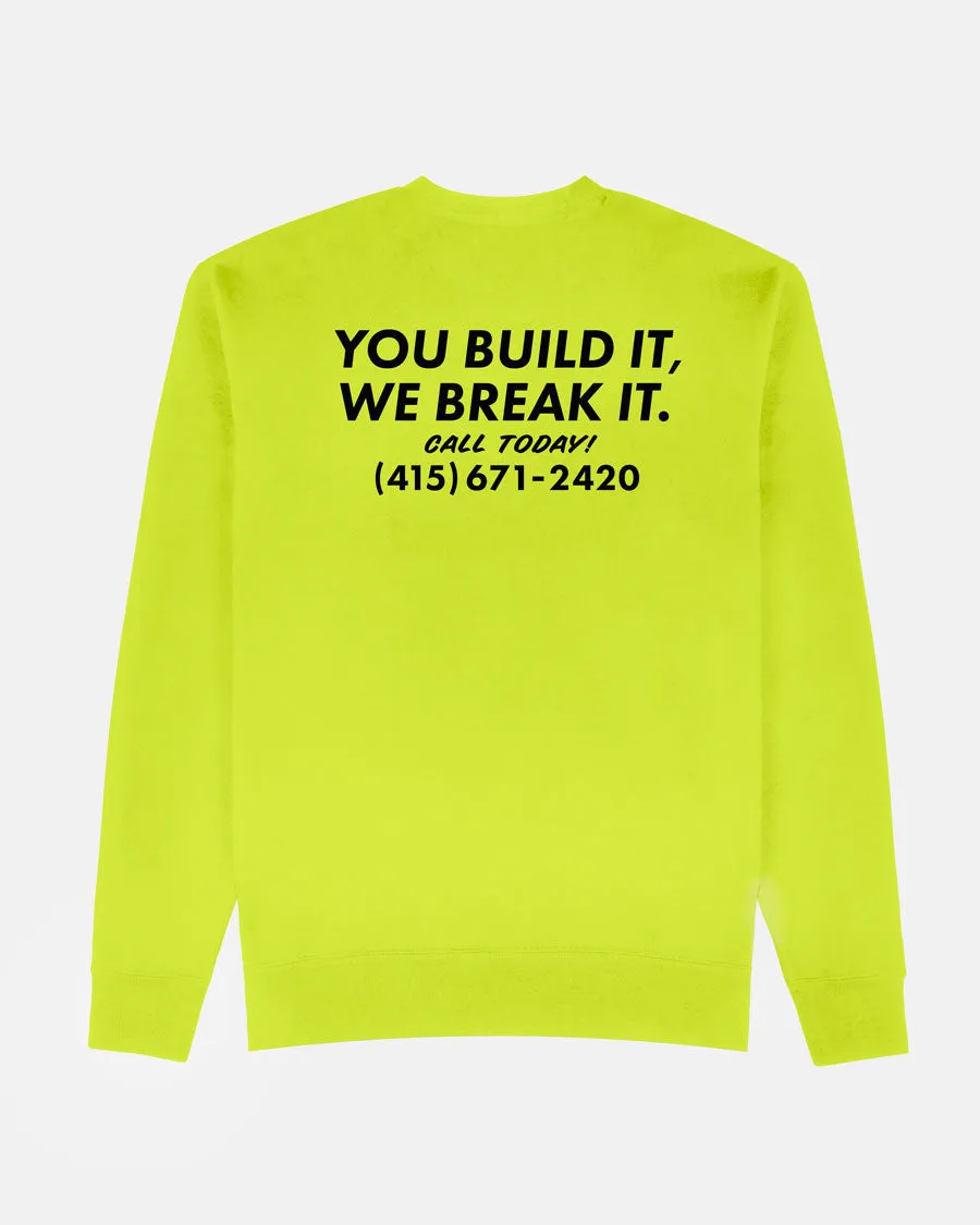 DESTRUCTION CREWNECK - SAFETY GREEN sold by Thrasher product image thumbnail 2