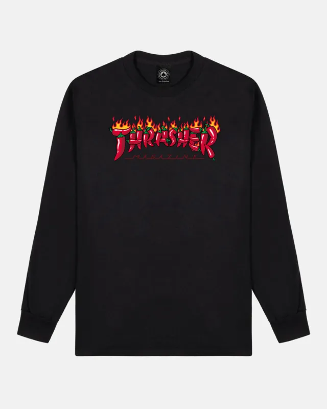 FUEGO LONGSLEEVE - BLACK made by Thrasher