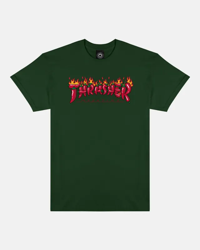 FUEGO T-SHIRT - FOREST GREEN made by Thrasher