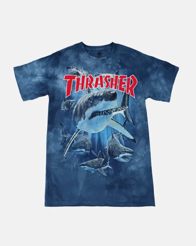THRASHER SHARK T-SHIRT - BLUE made by Thrasher