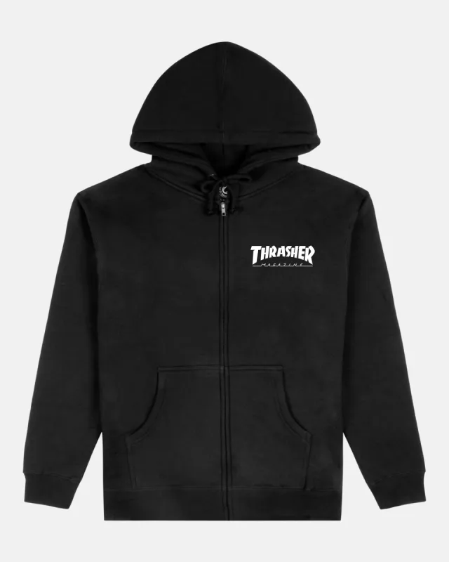 MAG LOGO - ZIP UP HOODIE - BLACK sold by Thrasher