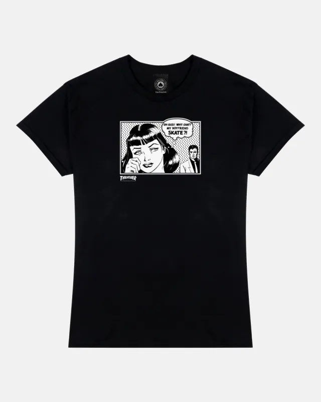 BOYFRIEND - WOMENS TSHIRT - BLACK sold by Thrasher