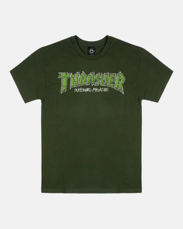 BRICK - T-SHIRT - FOREST GREEN sold by Thrasher
