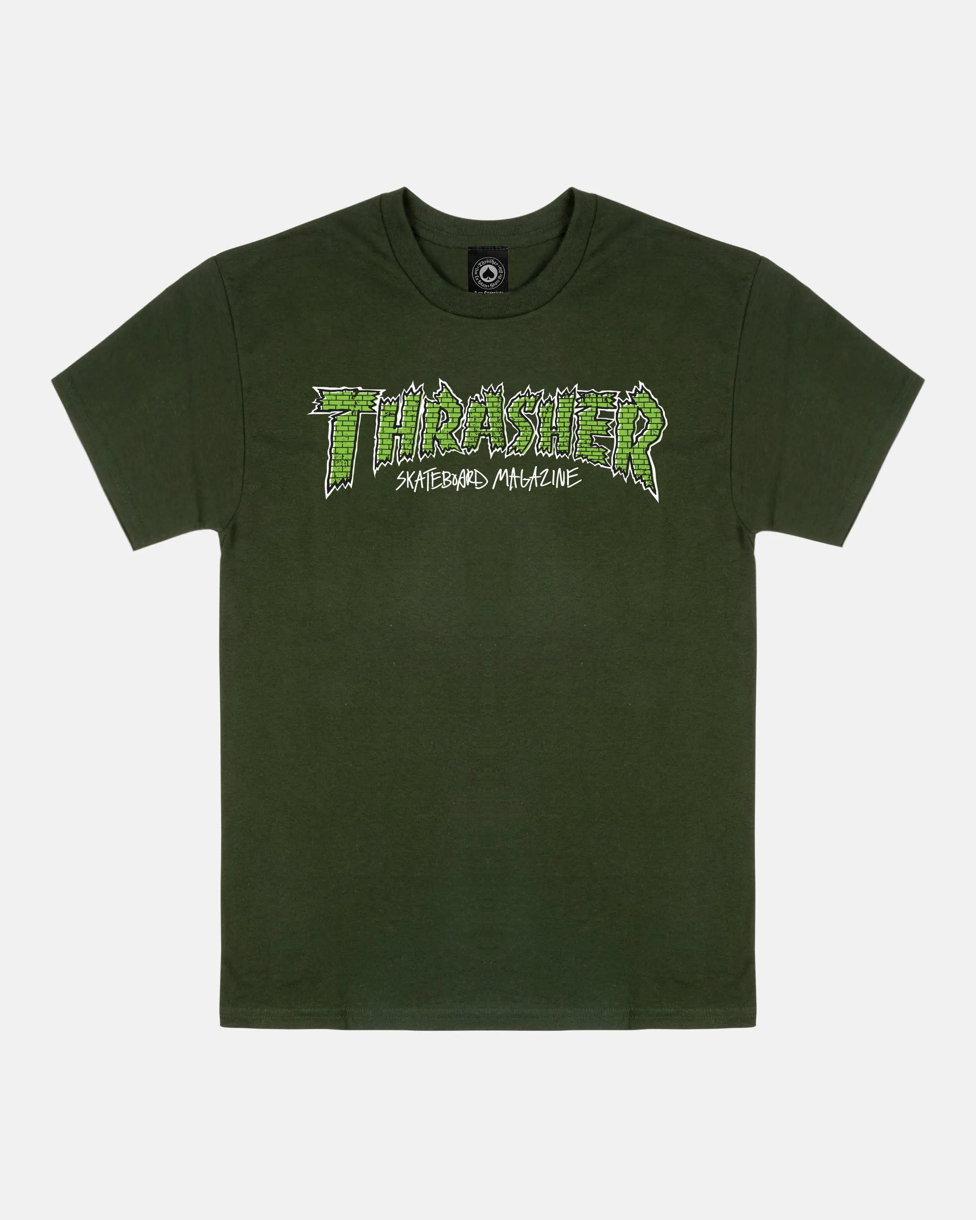 BRICK - T-SHIRT - FOREST GREEN sold by Thrasher