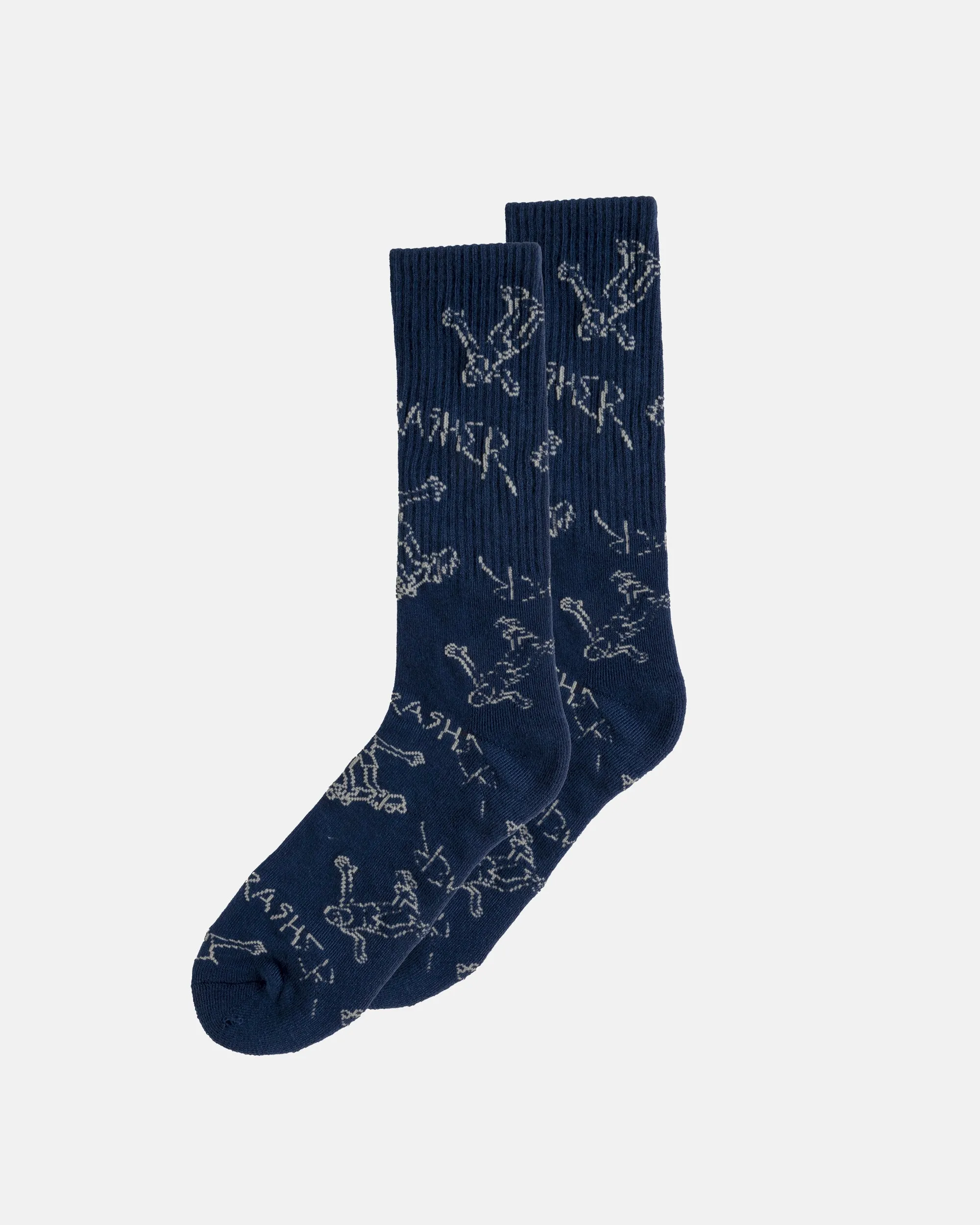 GONZ - SOCKS - NAVY / GREY sold by Thrasher