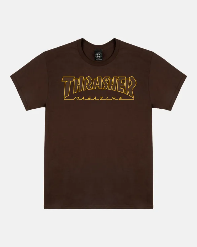 OUTLINED - TSHIRT - DARK CHOCOLATE sold by Thrasher