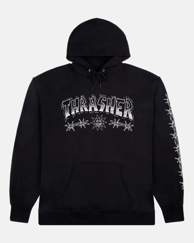 BARBED WIRE - HOODIE - BLACK sold by Thrasher