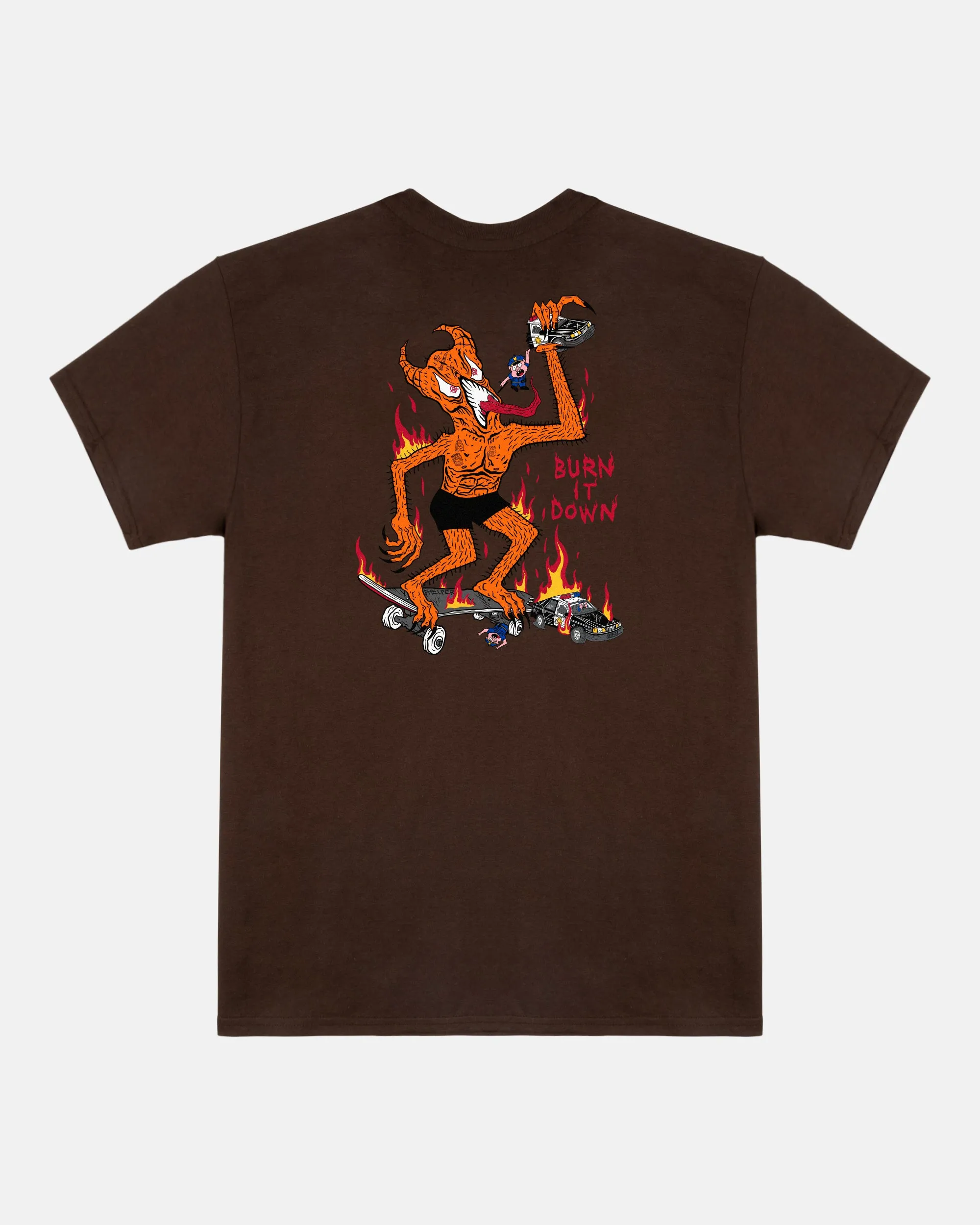 BURN IT DOWN - TSHIRT - DARK CHOCOLATE sold by Thrasher