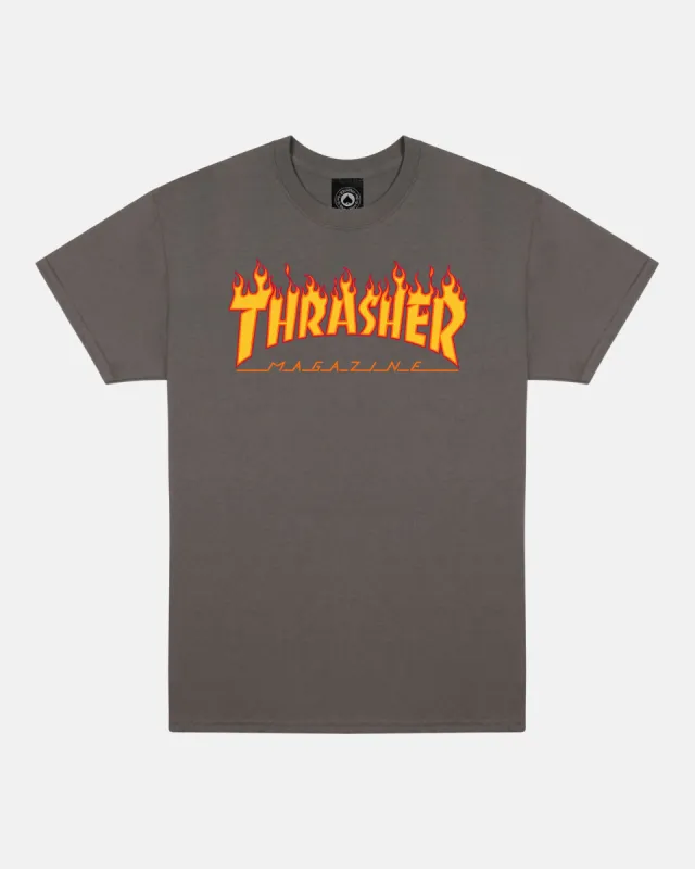 FLAME - TSHIRT - CHARCOAL sold by Thrasher