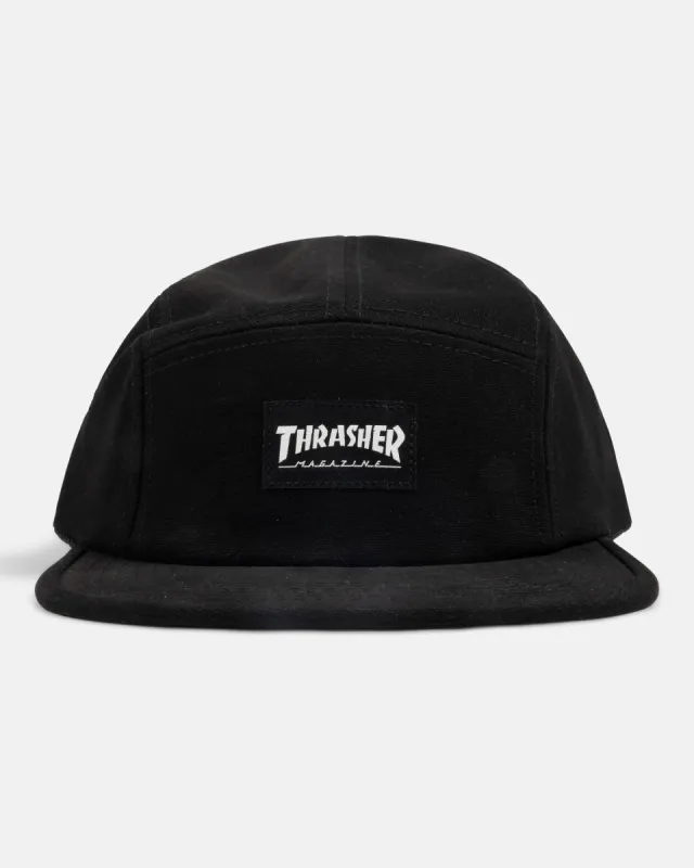 THRASHER - 5 PANEL HAT - BLACK sold by Thrasher