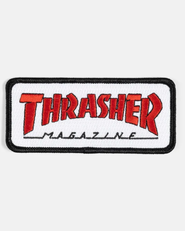 OUTLINED PATCH | WHITE & RED sold by Thrasher