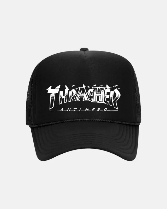 PIGEON MAG - TRUCKER - BLACK sold by Thrasher