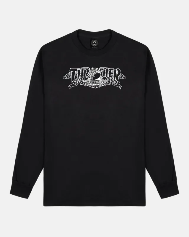 MAG BANNER - LONGSLEEVE - BLACK made by Thrasher