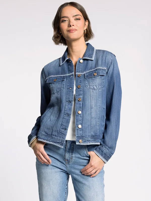 JACKIE EMBROIDERED JACKET made by Thread & Supply