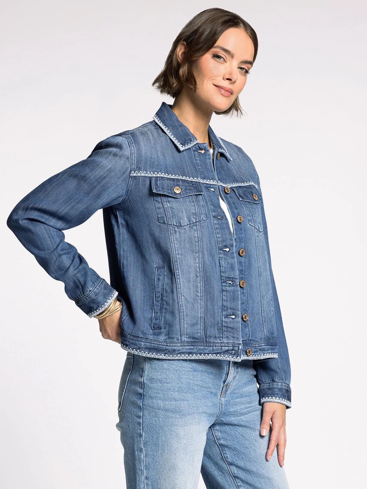 JACKIE EMBROIDERED JACKET sold by Thread & Supply product image thumbnail 2