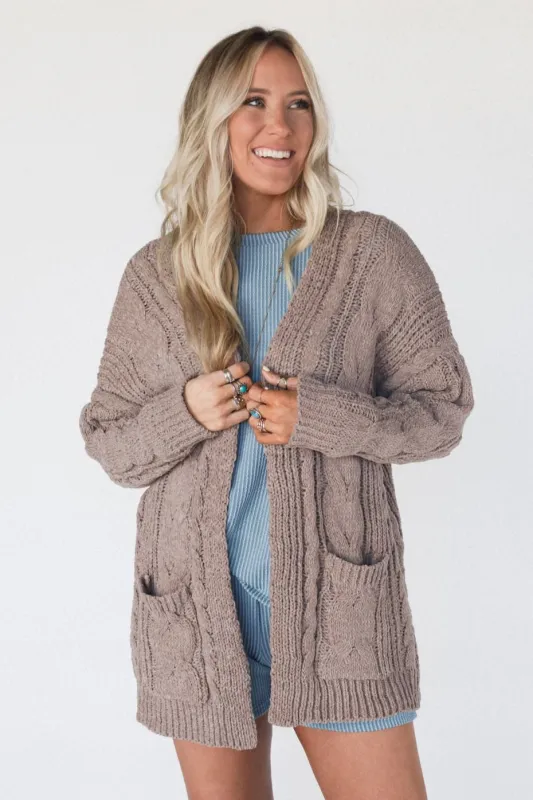 Sweet Destiny Cardigan - Mocha sold by Three Bird Nest