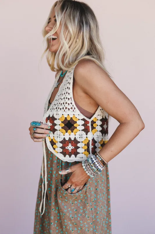 Soleia Crochet Vest - Ivory sold by Three Bird Nest