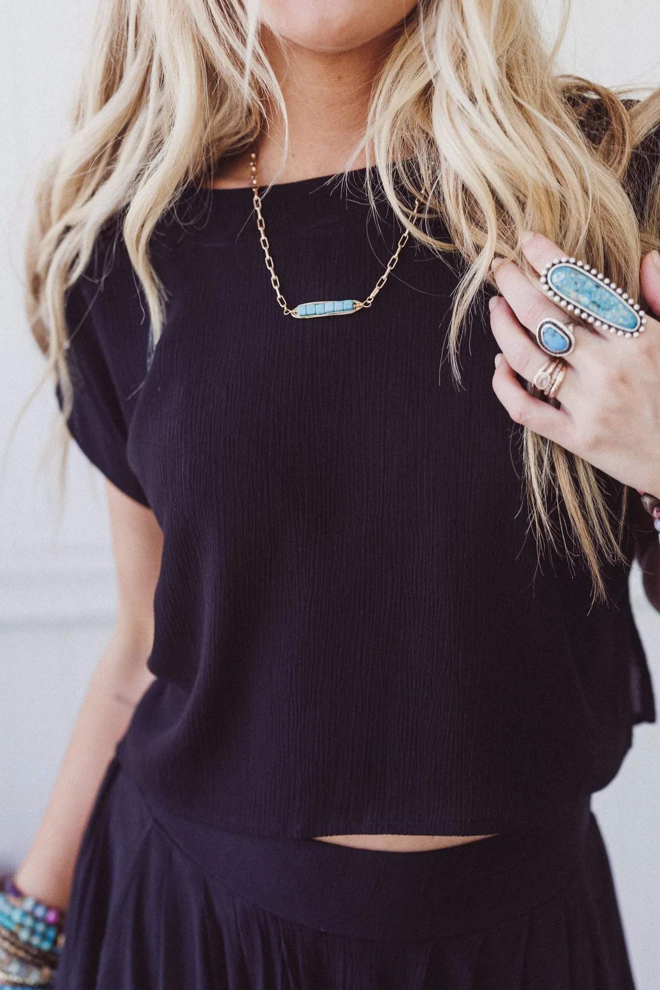 Desert Line Necklace - Gold sold by Three Bird Nest product image thumbnail 3