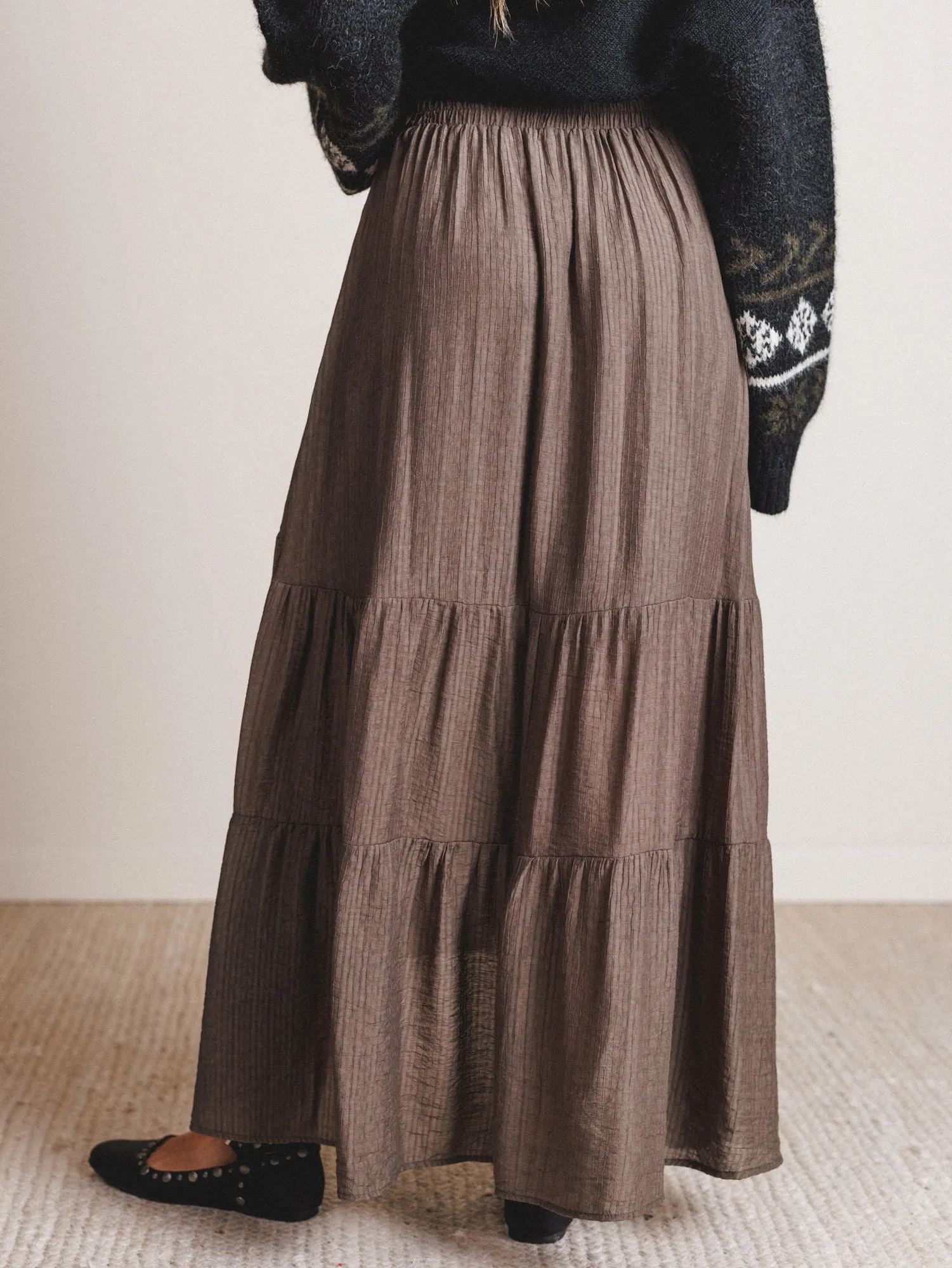 Meadow Maze Maxi Skirt - Olive sold by Three Bird Nest product image thumbnail 2