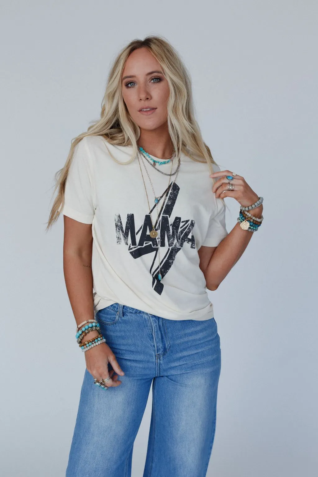 Electric Mama Graphic Tee - Off White sold by Three Bird Nest product image thumbnail 5