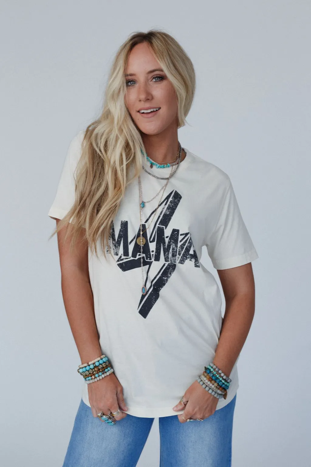 Electric Mama Graphic Tee - Off White sold by Three Bird Nest product image thumbnail 3
