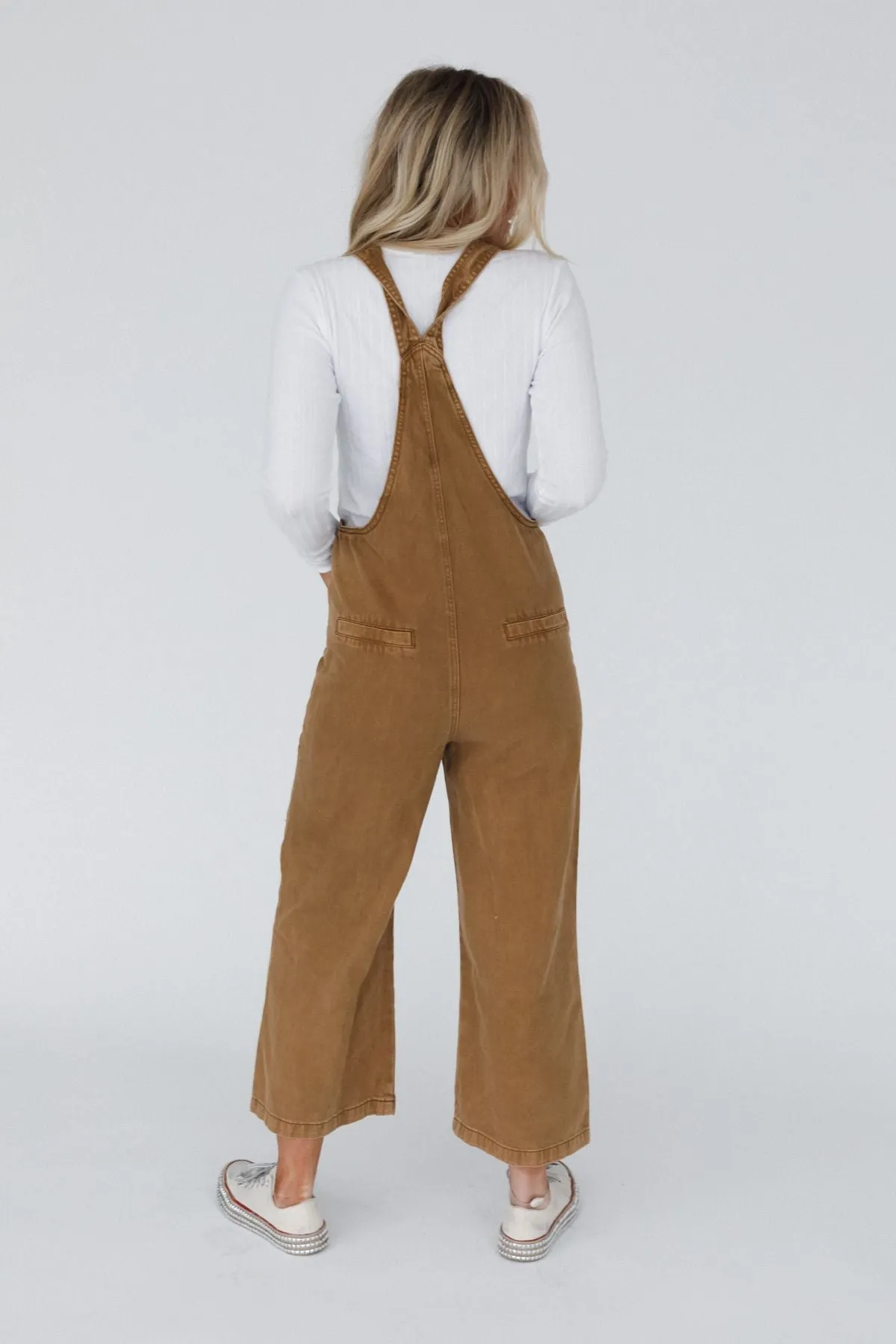 Elliot Knotted Overalls - Camel sold by Three Bird Nest product image thumbnail 4