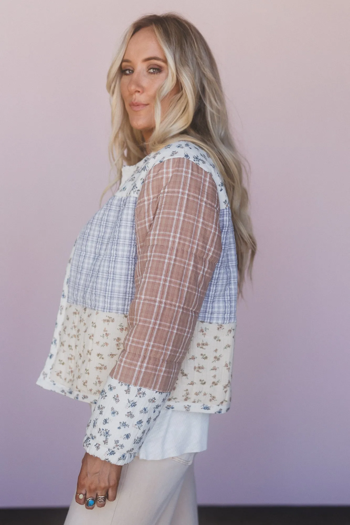 Lush Fields Contrast Shacket - Ivory sold by Three Bird Nest product image thumbnail 3