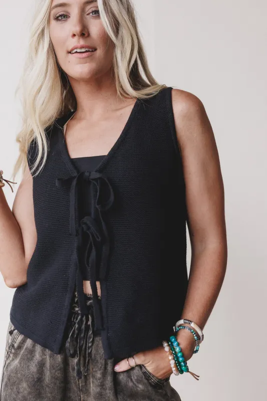 Bare Drift Sweater Vest - Black sold by Three Bird Nest