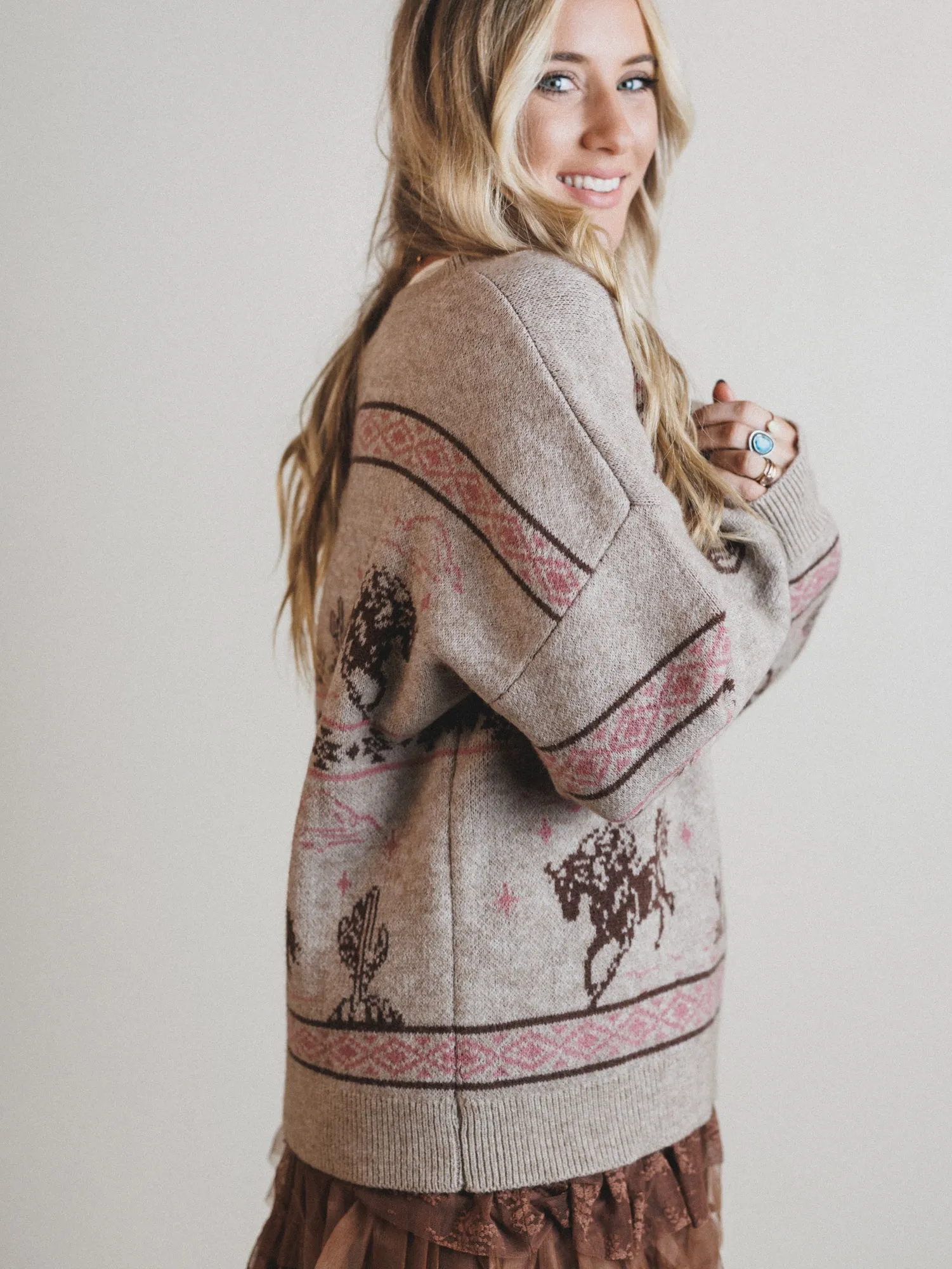 Sunset Stride Sweater - Taupe sold by Three Bird Nest product image thumbnail 5