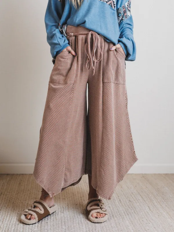 Echo Pinstripe Pants - Rust sold by Three Bird Nest