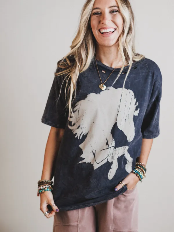 Horse Queen Tee - Charcoal sold by Three Bird Nest