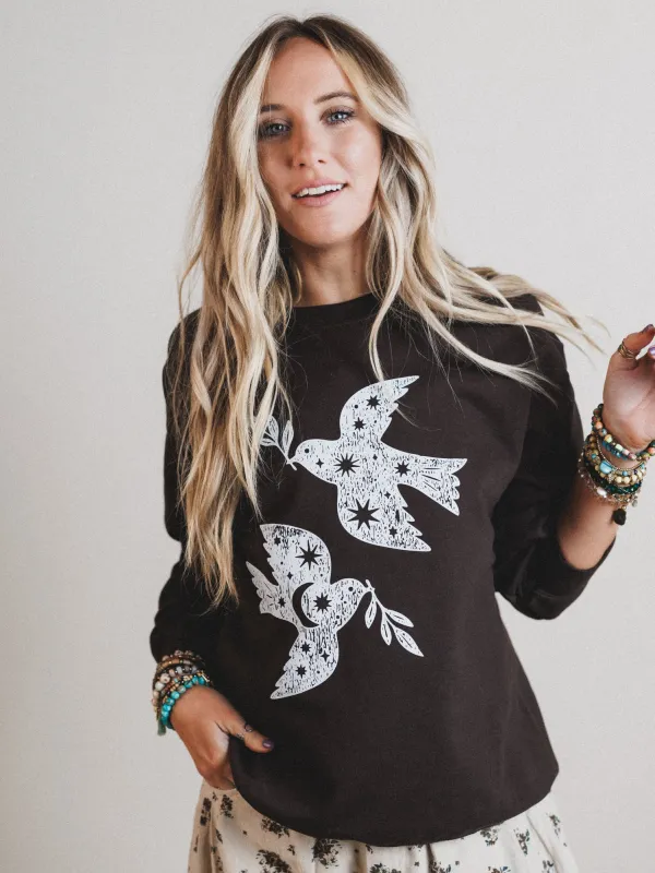 The Nest Fly Free Sweatshirt - Dark Chocolate sold by Three Bird Nest