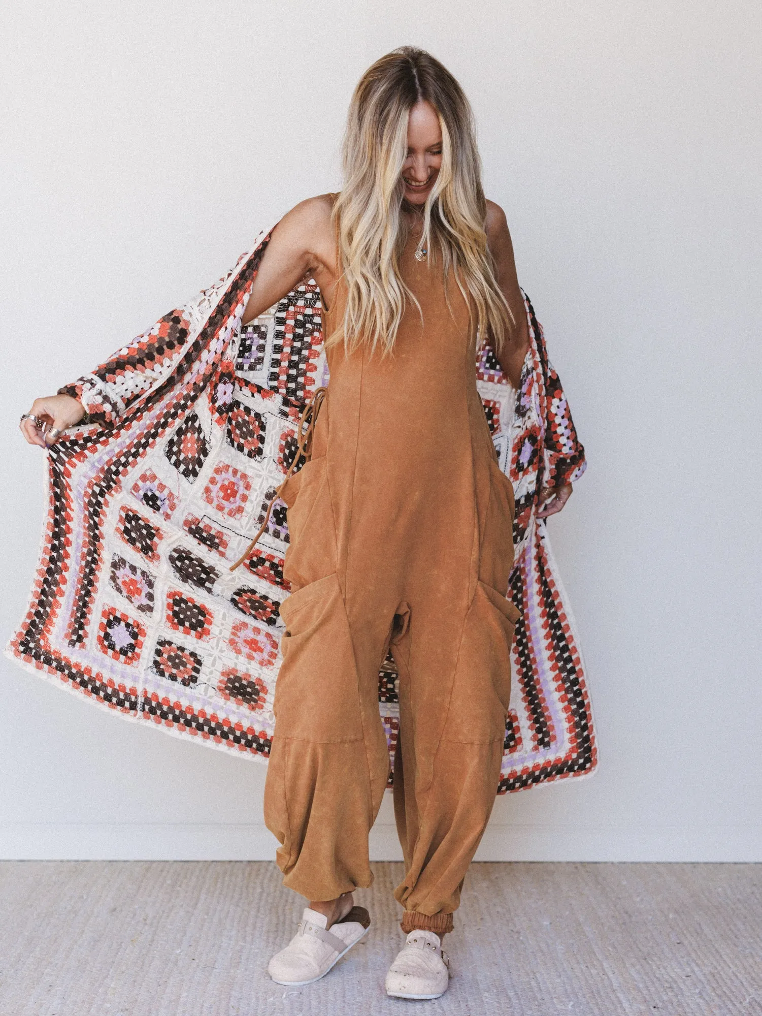 Crochet Washed 2 Piece Bundle - Camel sold by Three Bird Nest