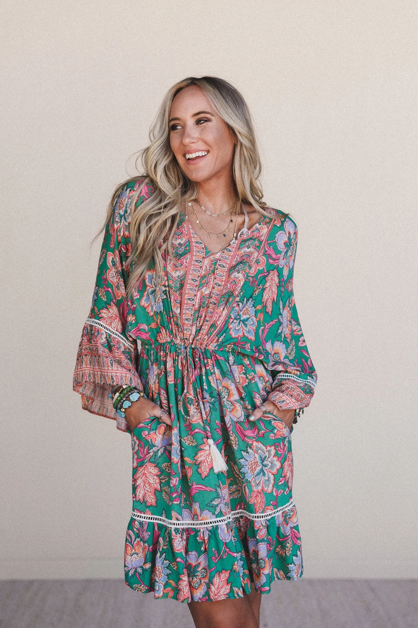 Dreamy Doll Printed Dress - Green sold by Three Bird Nest product image thumbnail 2