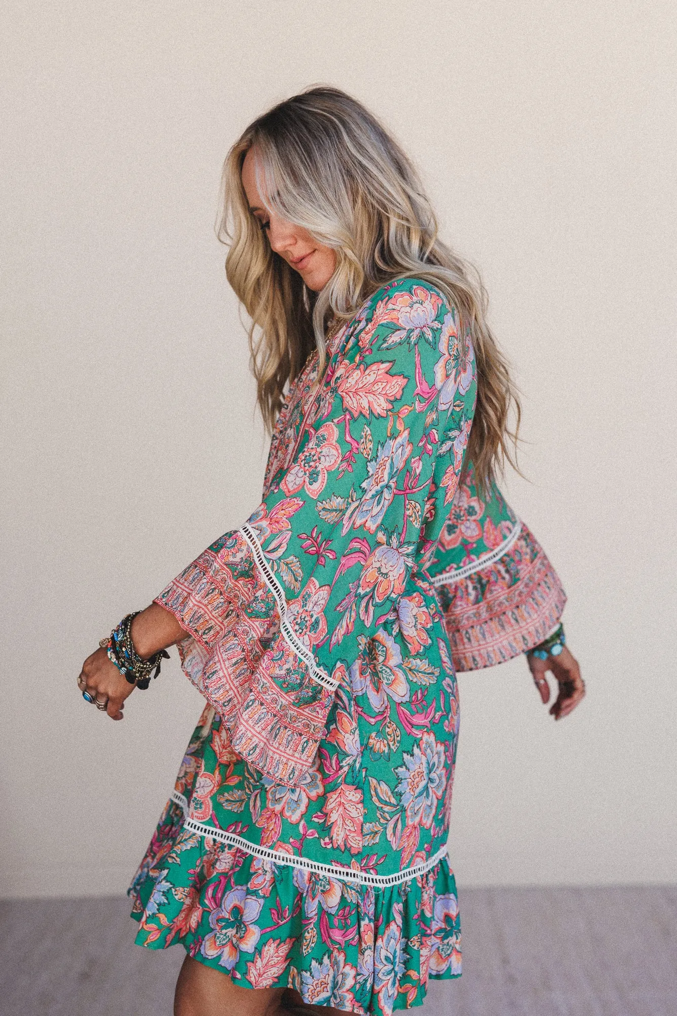 Dreamy Doll Printed Dress - Green sold by Three Bird Nest product image thumbnail 4