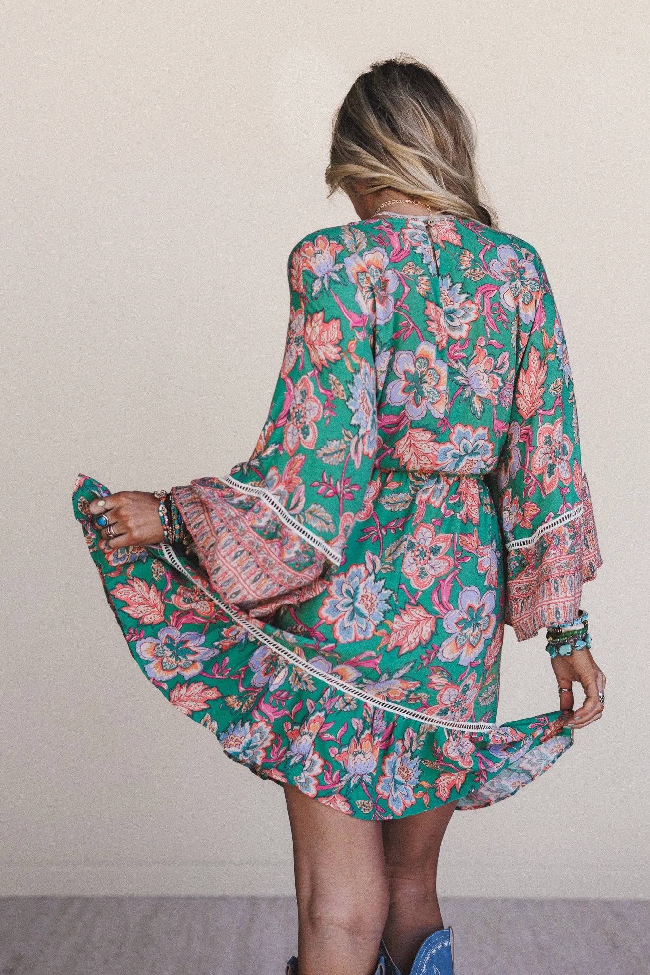 Dreamy Doll Printed Dress - Green sold by Three Bird Nest product image thumbnail 5