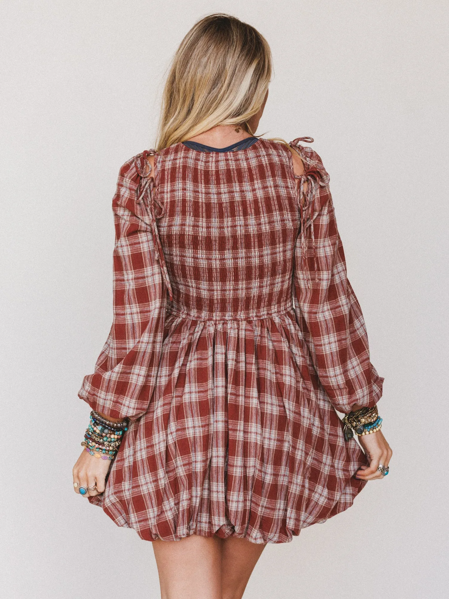 Sunset Rust Plaid Dress - Red sold by Three Bird Nest product image thumbnail 5