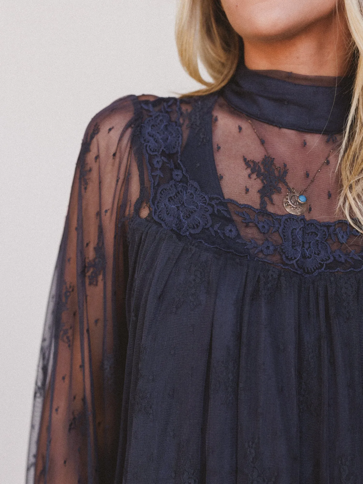 Lace Horizon Top - Navy sold by Three Bird Nest product image thumbnail 3