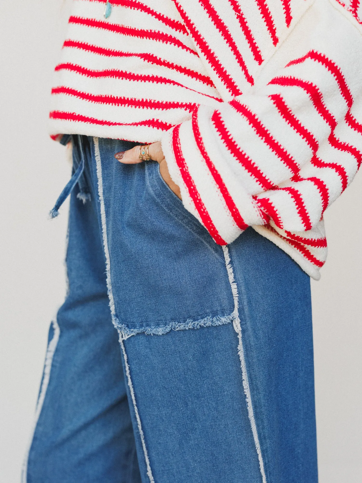 Cozy Blues Denim Pants - Denim sold by Three Bird Nest product image thumbnail 3