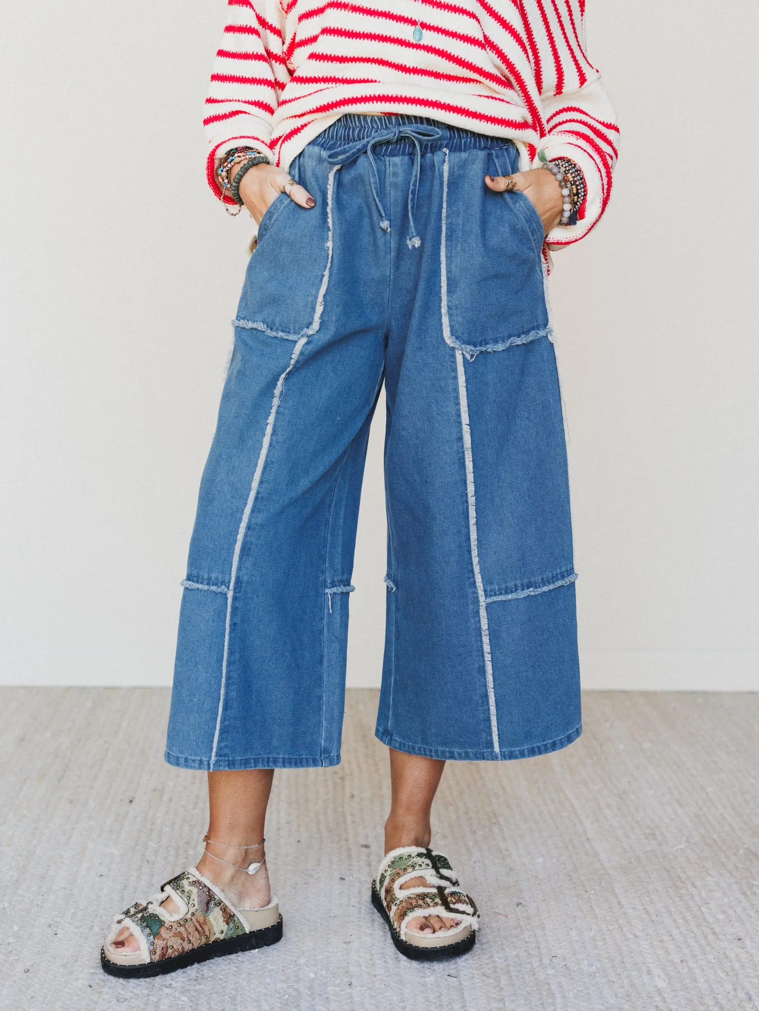 Cozy Blues Denim Pants - Denim sold by Three Bird Nest product image thumbnail 2