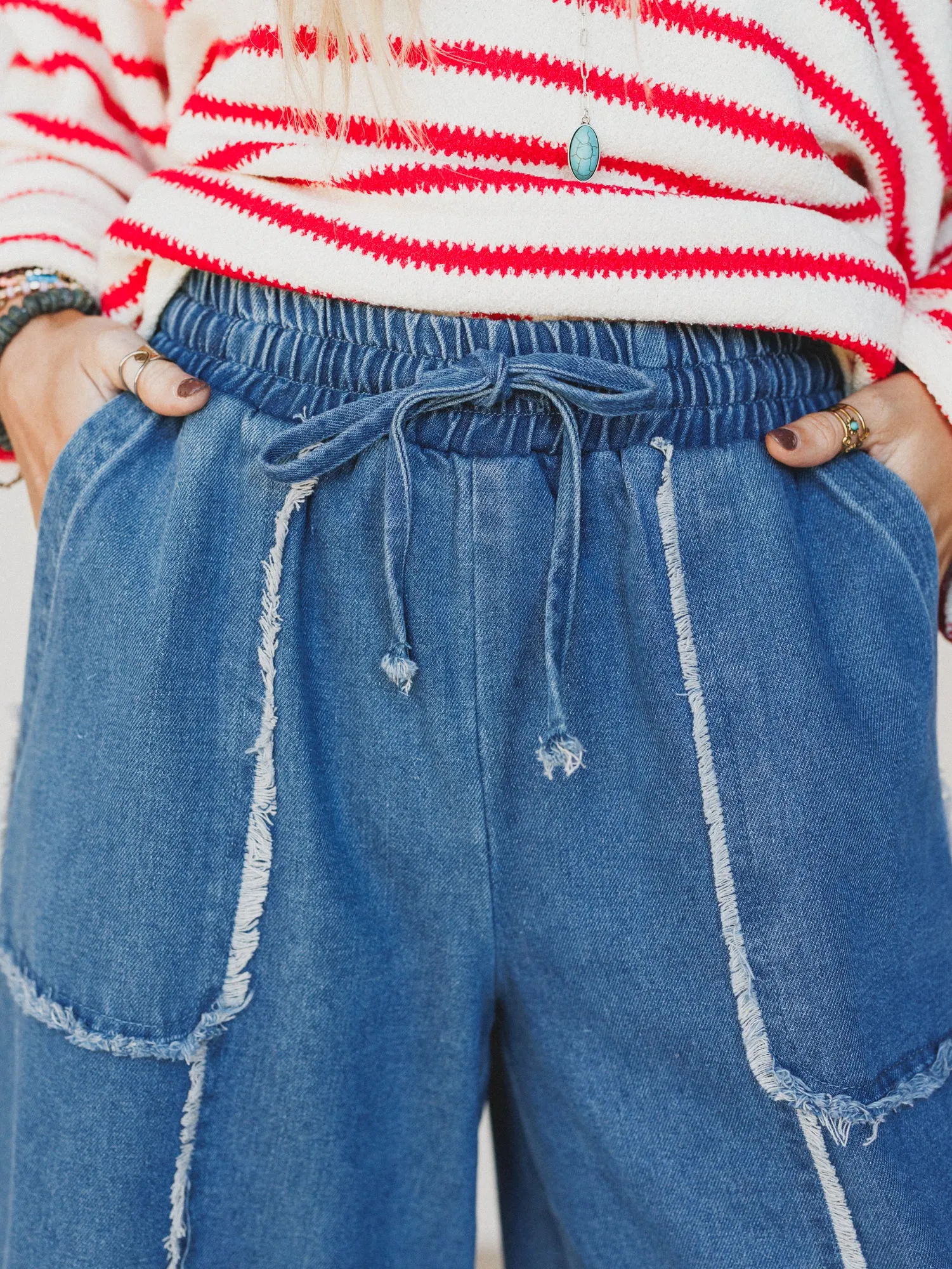 Cozy Blues Denim Pants - Denim sold by Three Bird Nest product image thumbnail 4