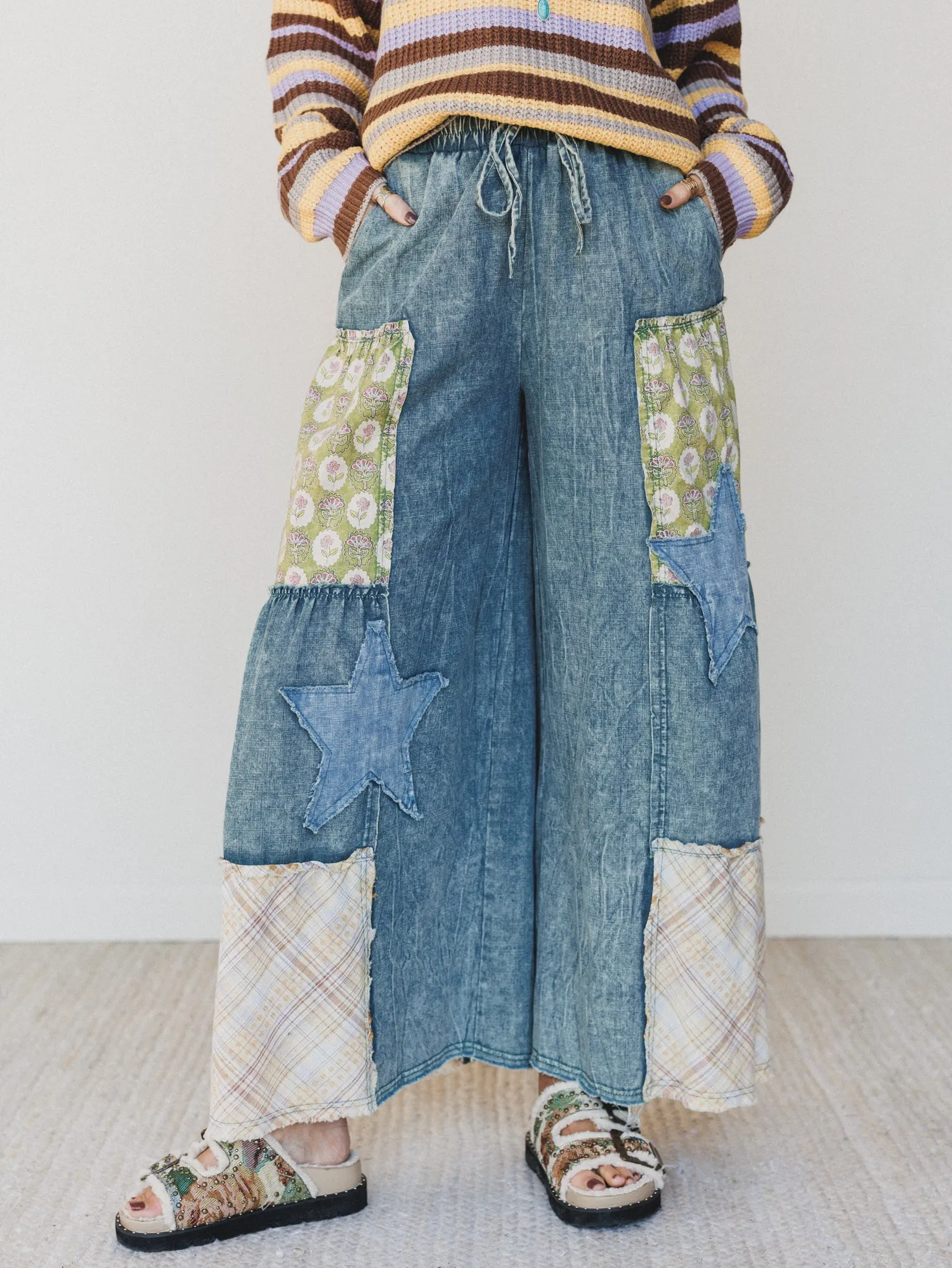 Fields Of Free Pants - Denim sold by Three Bird Nest