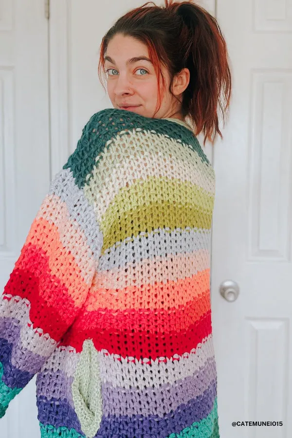 Wrapped up in Color Knit Cardigan - Green Multi sold by Three Bird Nest product image thumbnail 2
