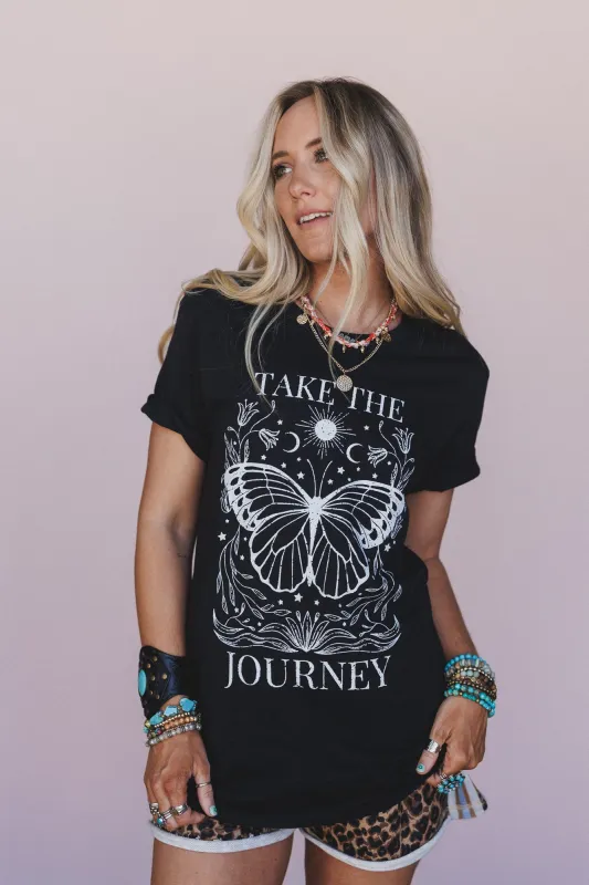 The Nest Take The Journey Tee - Vintage Black sold by Three Bird Nest