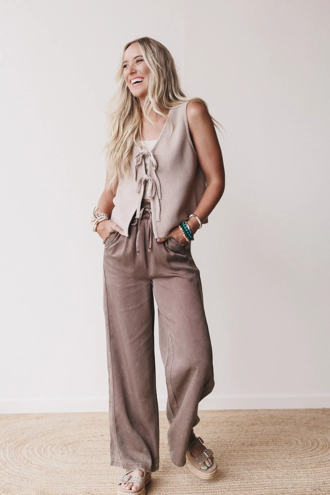 Out And About Drawstring Pants - Mocha sold by Three Bird Nest product image thumbnail 4
