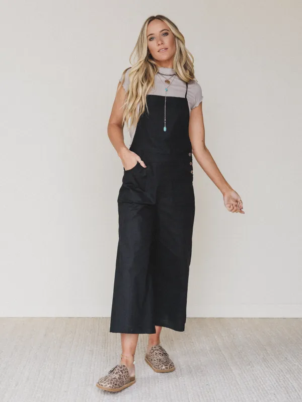 Moonbeam Overalls - Black made by Zenana