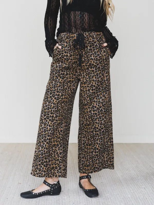 Wild Ease Wide Leg Pants - Leopard made by Listicle