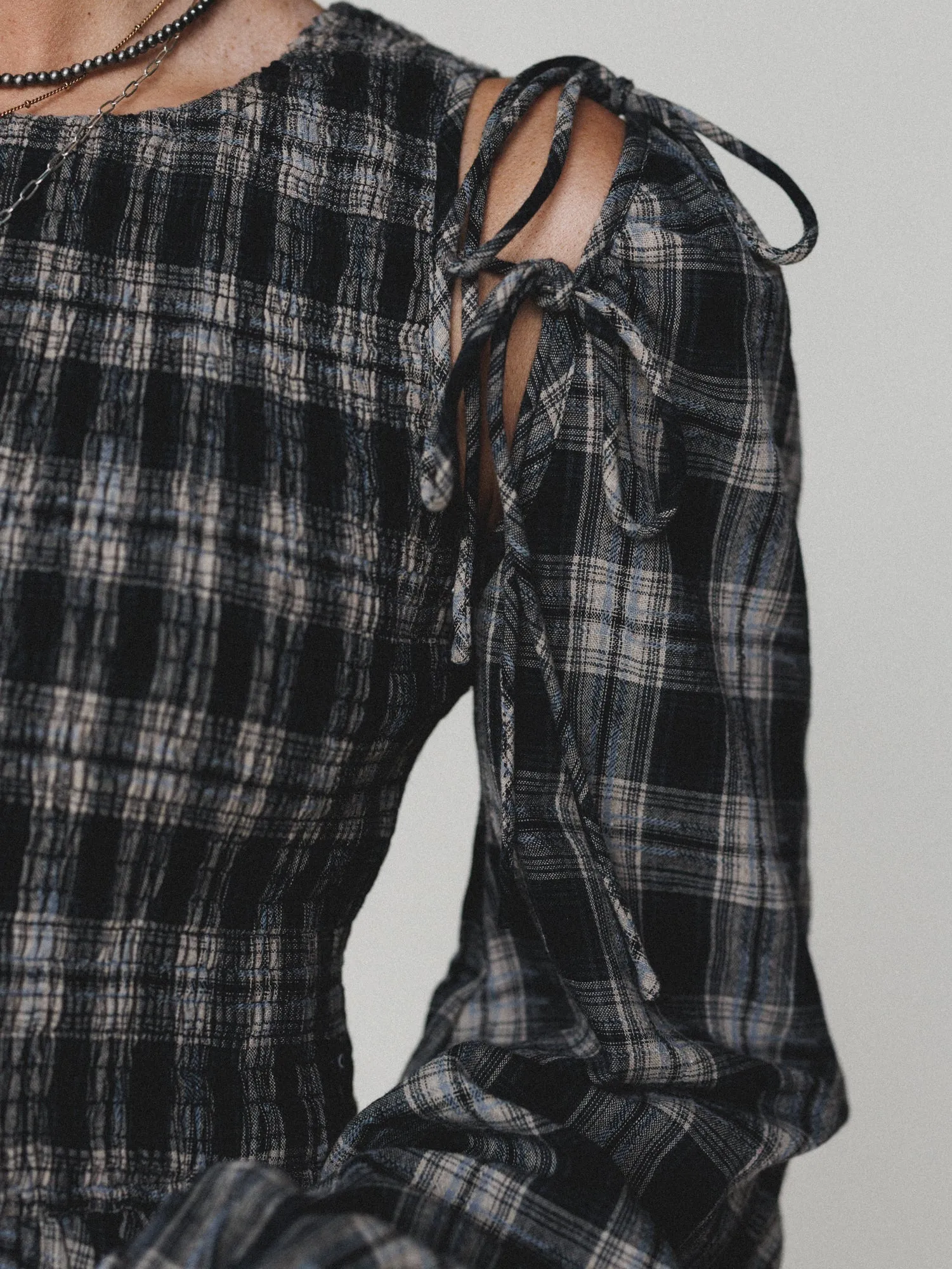 Sunset Rust Plaid Dress - Black sold by Three Bird Nest product image thumbnail 3