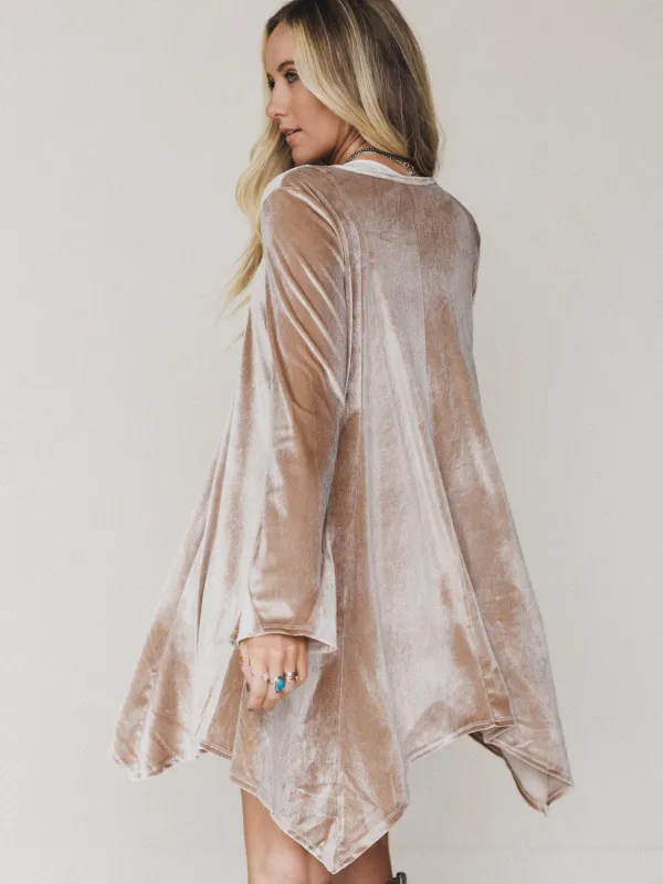 The Nest Golden Hour Bell Sleeve Velvet Dress - Coco sold by Three Bird Nest