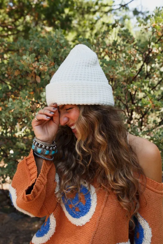 Maybelle Waffle Beanie - Ivory sold by Three Bird Nest
